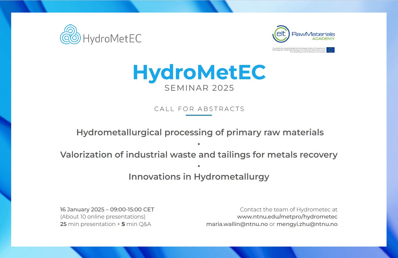 Join our next online course on Hydrometallurgy!